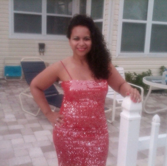 EUC Red and Silver Sparkling Sequin Dress - Picture 3 of 5